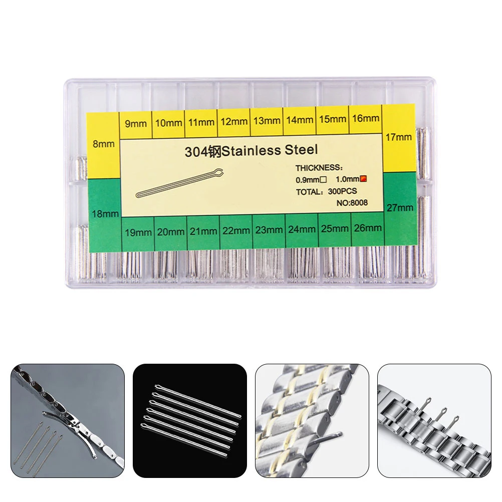 

300pcs Replaceable Band Pin Stainless Steel Wear-Resistant Parts Repair Tool Watchband Accessory Durable Portable For Diy Repair