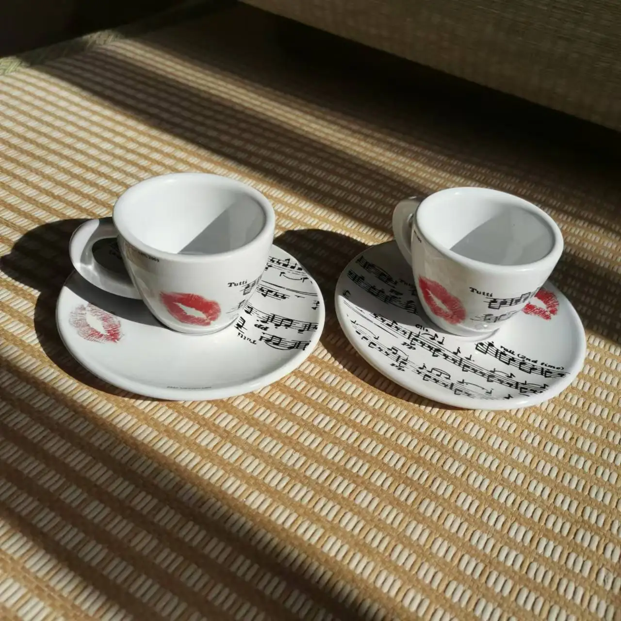Creative Note Coffee Cup Plate Set, High-value Tea Cup Set, Couple's Cups, Birthday Gift, Drinking Utensils, Office Ceramic Mugs