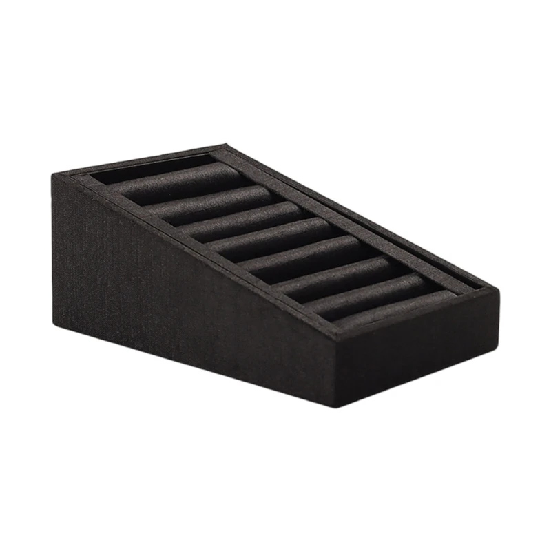 Sturdy PU Leather Jewelry Display Tray Sturdy PU Leather Jewelry Holder 7 Slots Stand for Rings Earrings and Bracelets