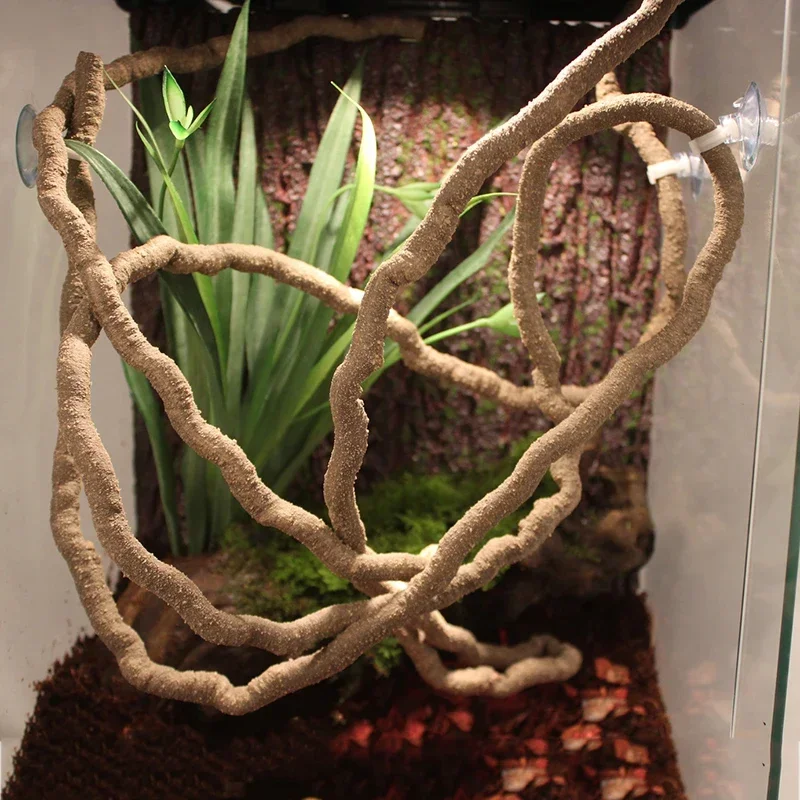 Reptiles Cup Terrarium Vines Suction Jungle Habitat Climber 100cm Included Decoration Flexible Reptile Pet Bendable Supplies