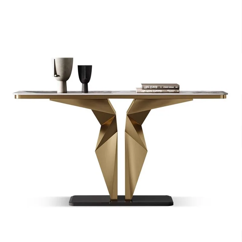 

Italian rock slab entrance table cabinet creative light luxury entrance entrance platform entry decoration against