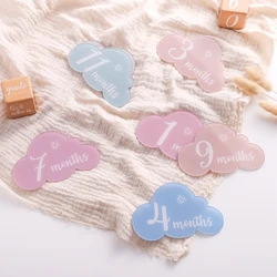 8Pcs Baby Acrylic Milestone Piece 0-12 Months Newborns Butterfly and Cloud Photography Accessories Infant Commemorate Grow Gifts