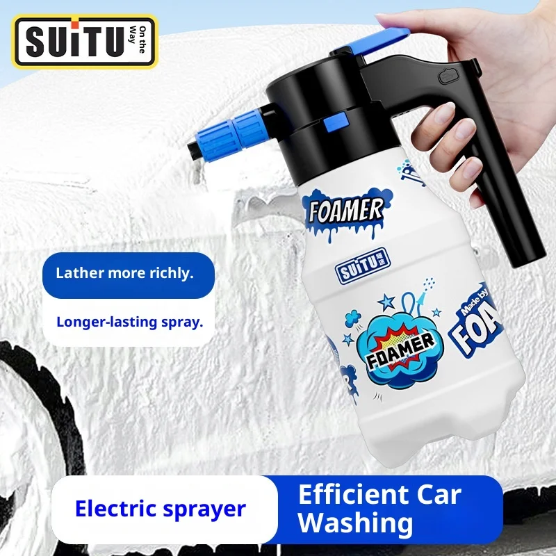 

Portable electric car wash foam sprayer, gardening watering sprayer for plants and car detailing, household cleaning tool