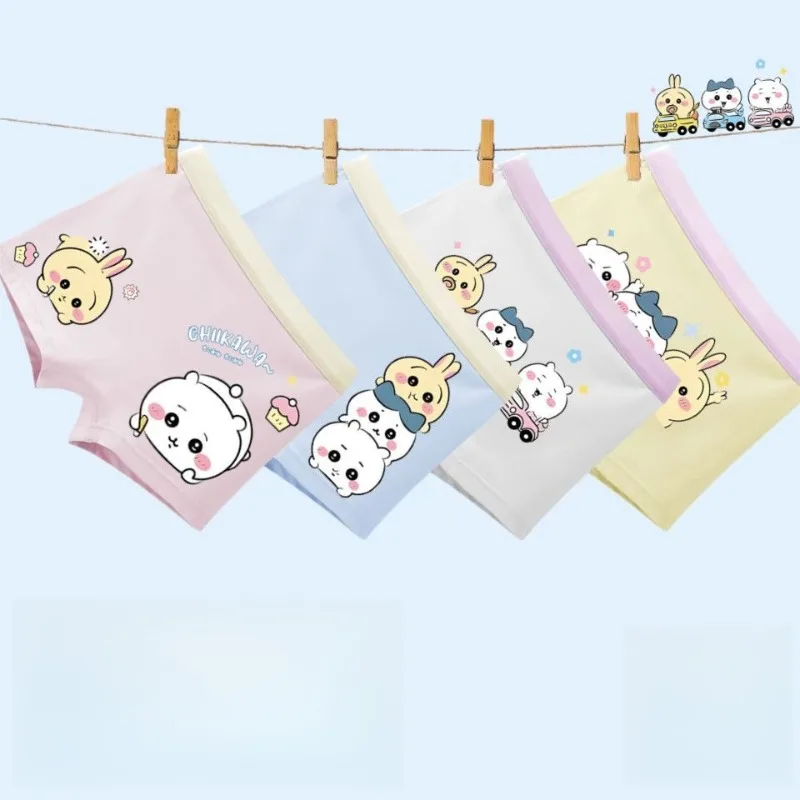 Cartoon Kawaii Boxer Briefs Pure Cotton Antibacterial Girl Pattern HD Soft Material Safe Skin-friendly High Elasticity Chiikawa