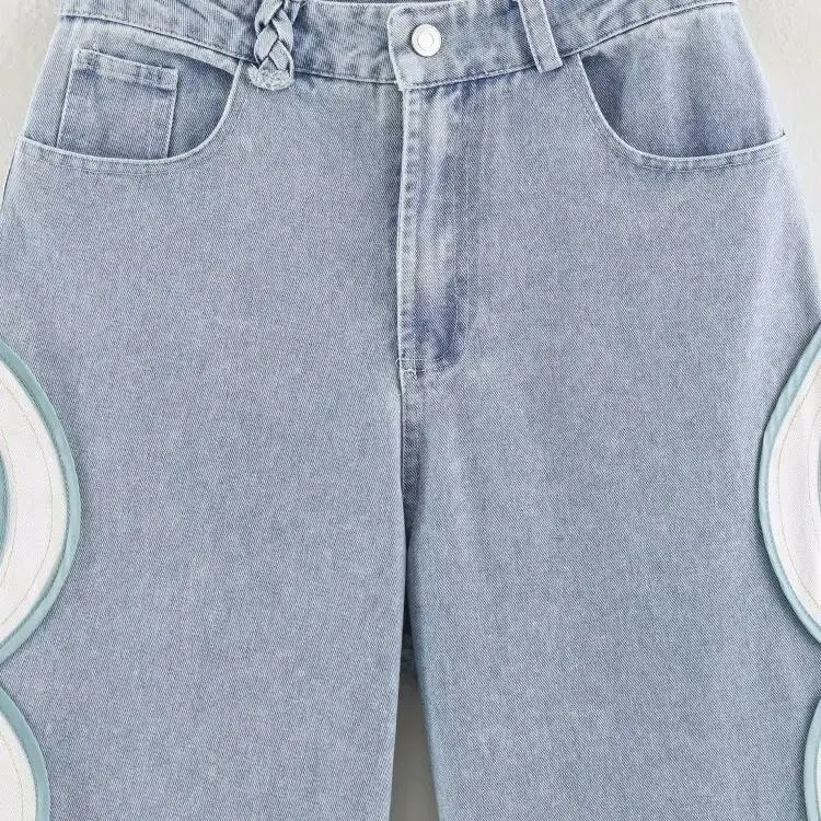JNLEAOG Summer New Women's Fashion Sensation Hollow out High Waist Straight Leg Jeans Stylish Design Cuffed Long Pants
