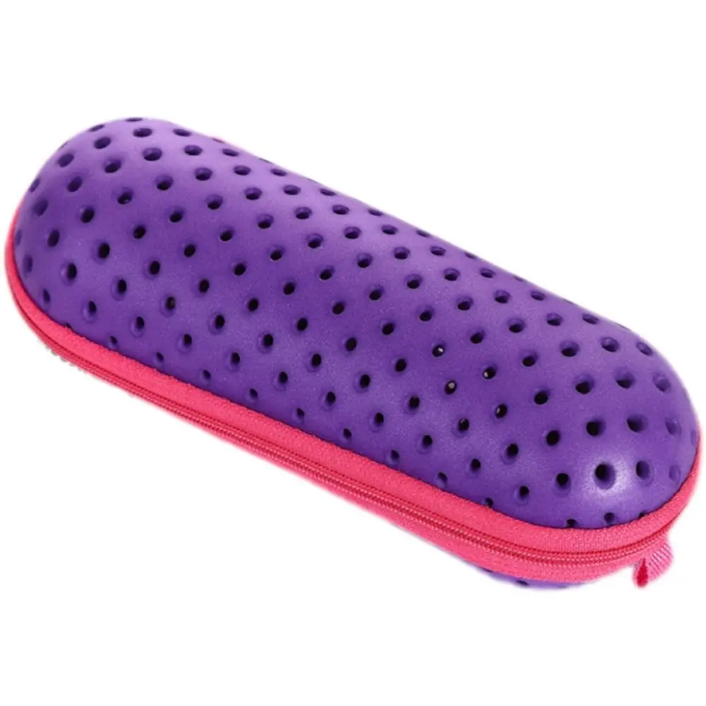 Hollow Swim Goggle Case Portable EVA Swimming Goggles Storage Box with Air Holes Hooks not included Zipper Eyeglasses Case Women