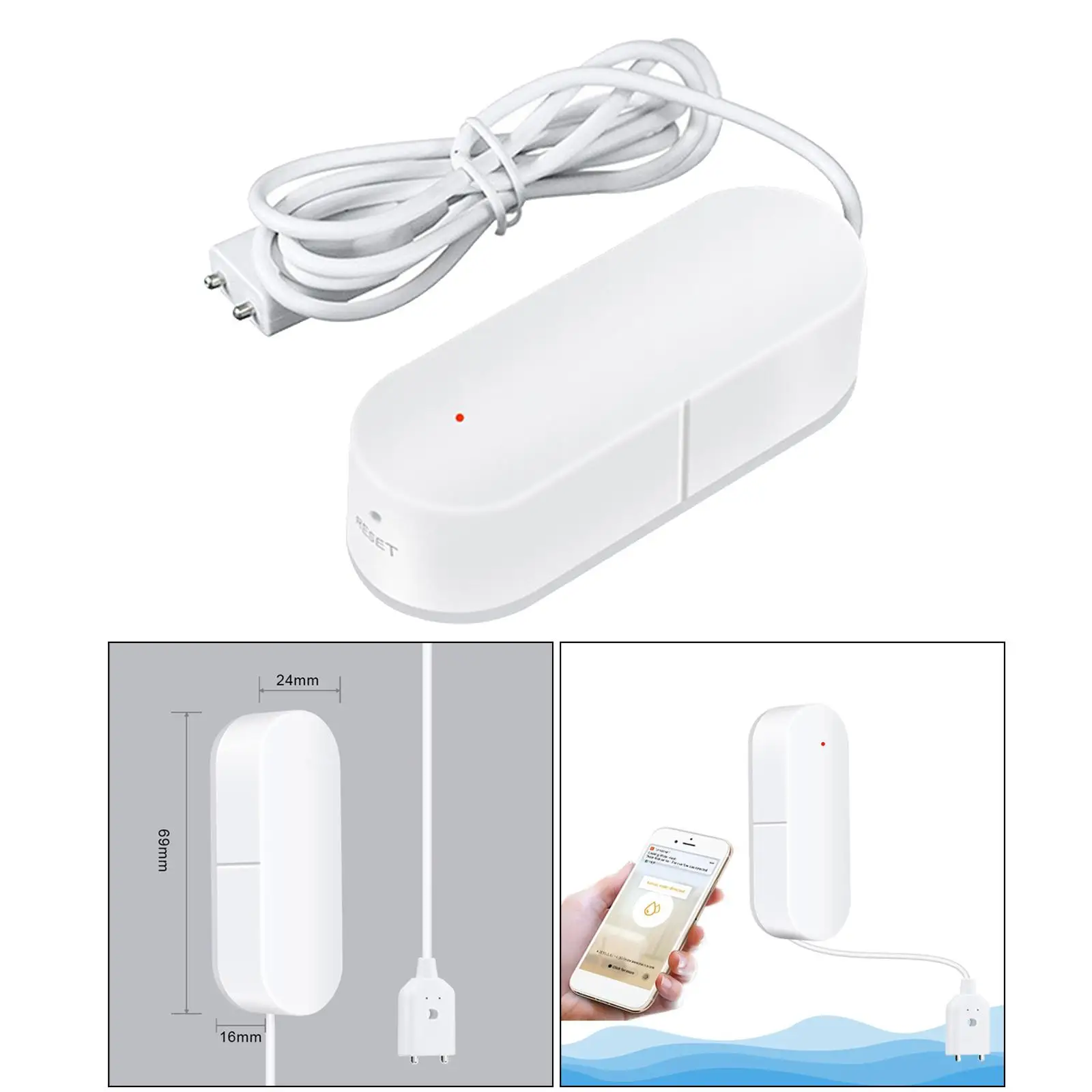 Wateralarmsensor Waterlekdetector Overloop Lekkage Waarschuwingen op afstand