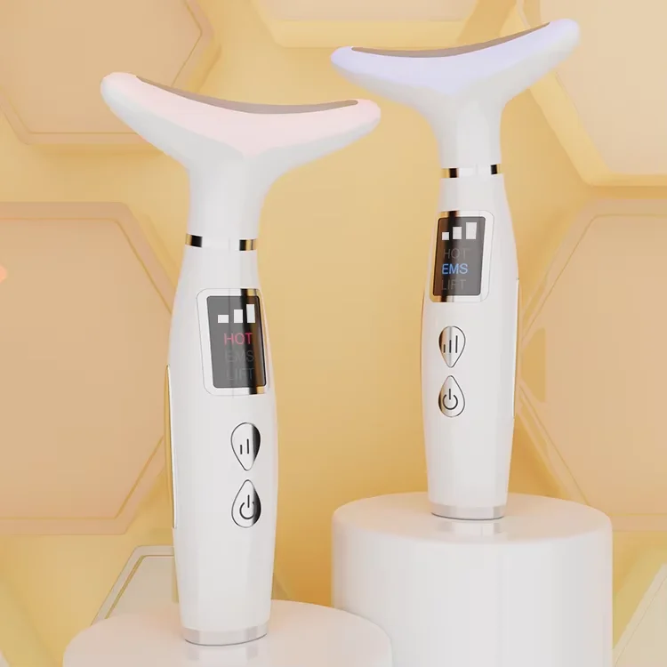 EMS Facial Hot Firming Rejuvenation V-Shape Facial Device Face Neck Lifting Massager