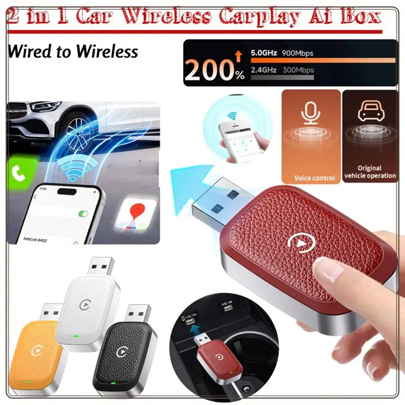 

Reliable-Car Wireless Carplay Wireless Carplay Adapter For Car Radio With Wired Carplay Car Systems Red,Car Wireless Carplay Wir