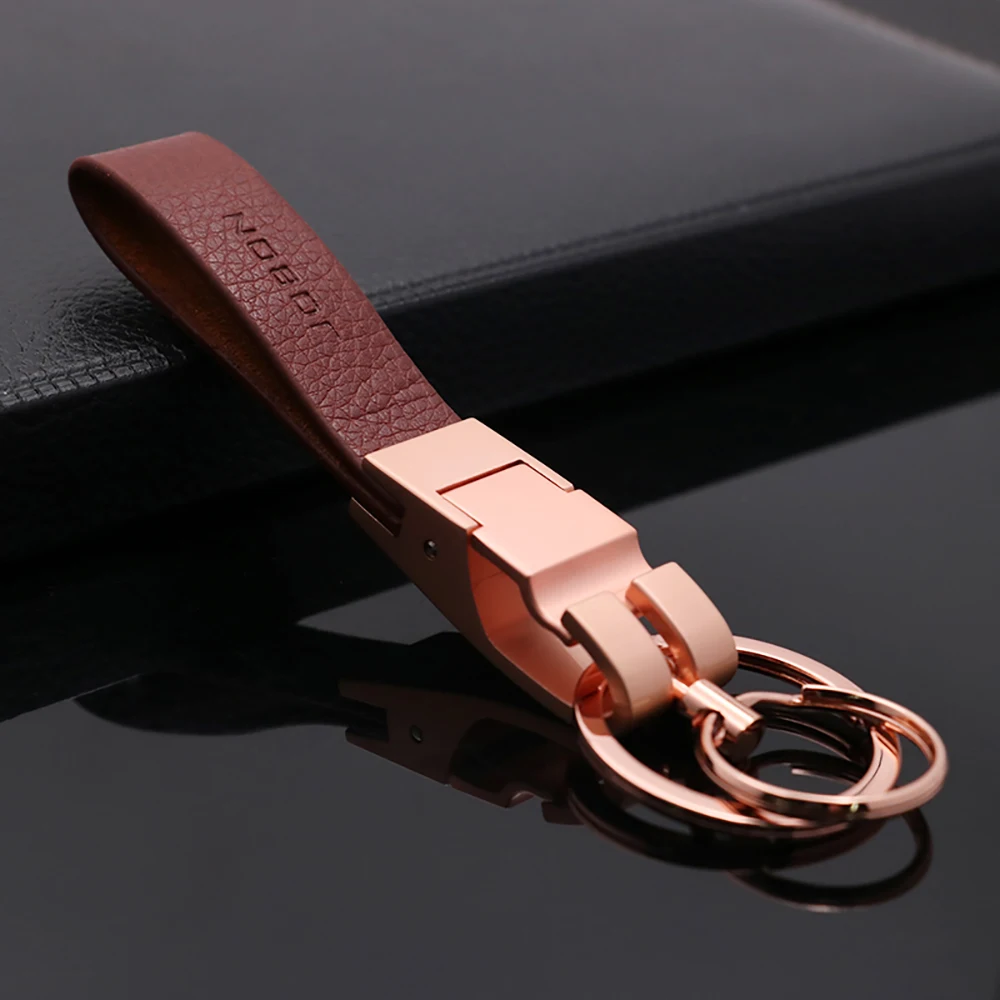 Luxury Key Chain Leather High-Grade Customized Lettering Gift for Car Key Ring Holder for Male Accessories Bag Pendant Jewelry