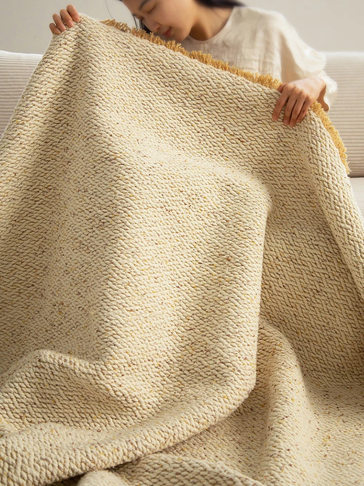 Large Wool Carpet Living Room Plain Color Modern Luxury Home Floor Rug Sofa Tea Table Mat No Glue Tassel Handmade Area Rug Decor
