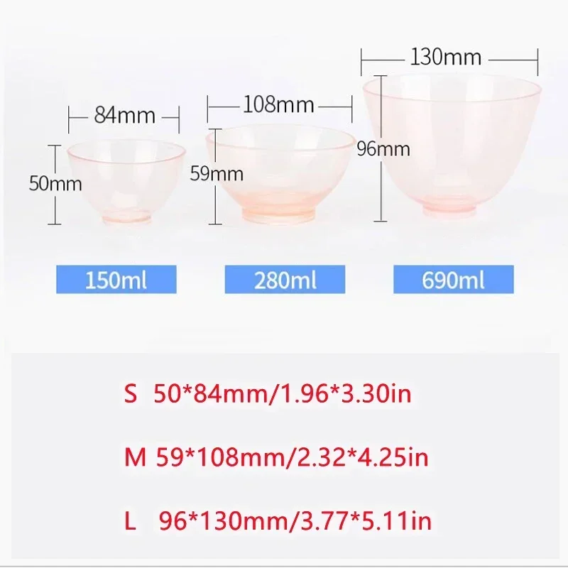S/M/L/XL Dental Gypsum Clear Mixing Bowl Printing Material and Bowing Rubber Plaster Impression for Dental Laboratory Equipment