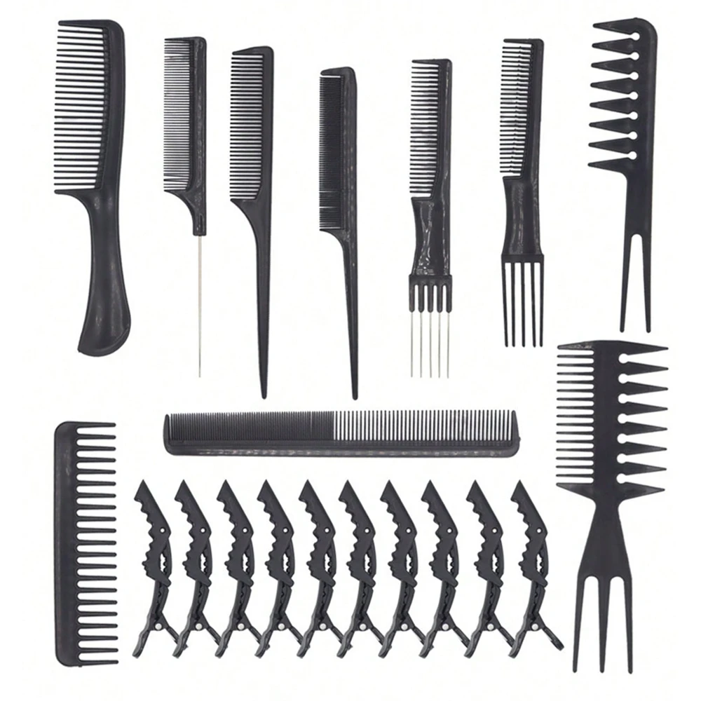 

20pcs/1set Hair Comb Set For Hair Salons, Styling Combs, Makeup Combs, And Hair Salons