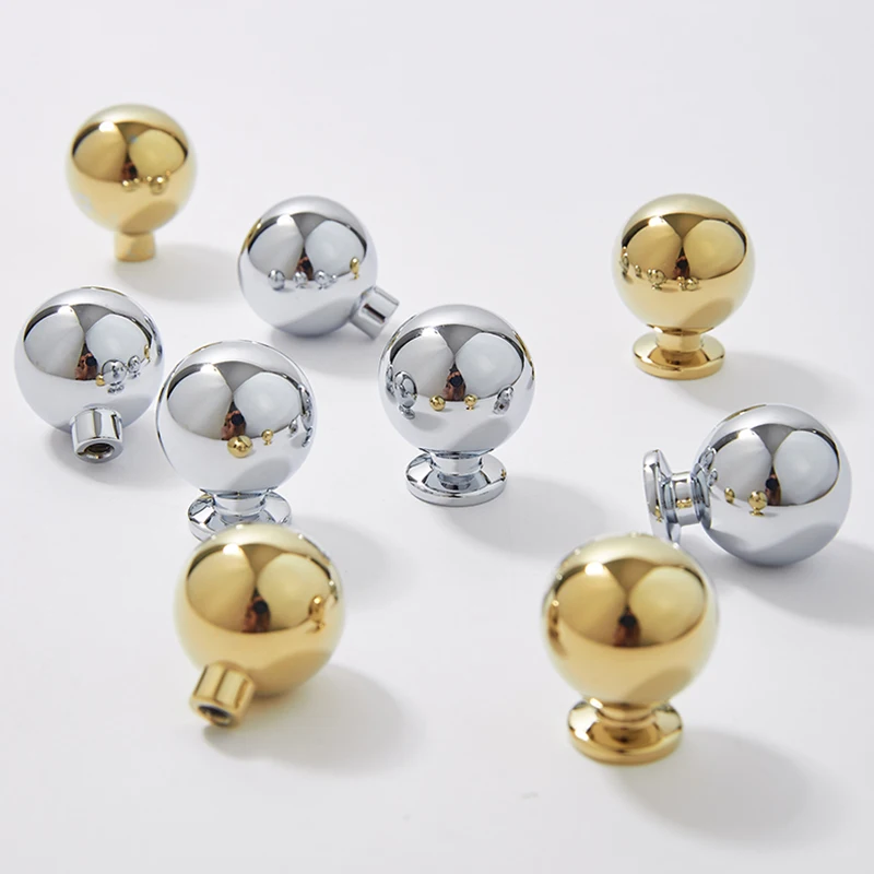 4PCS Solid Pure Brass Round Ball Furniture Pulls Handles Drawer Knobs Cupboard Wardrobe Kitchen Shoe TV Wine Cabinet Pulls Knobs