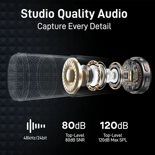 Imagen 2 del producto Maono Wave T5 Micrófono de solapa inalámbrico Mini filtro de voz Cancelación de ruido para grabación de vídeo Streaming apto para teléfonos Cámara