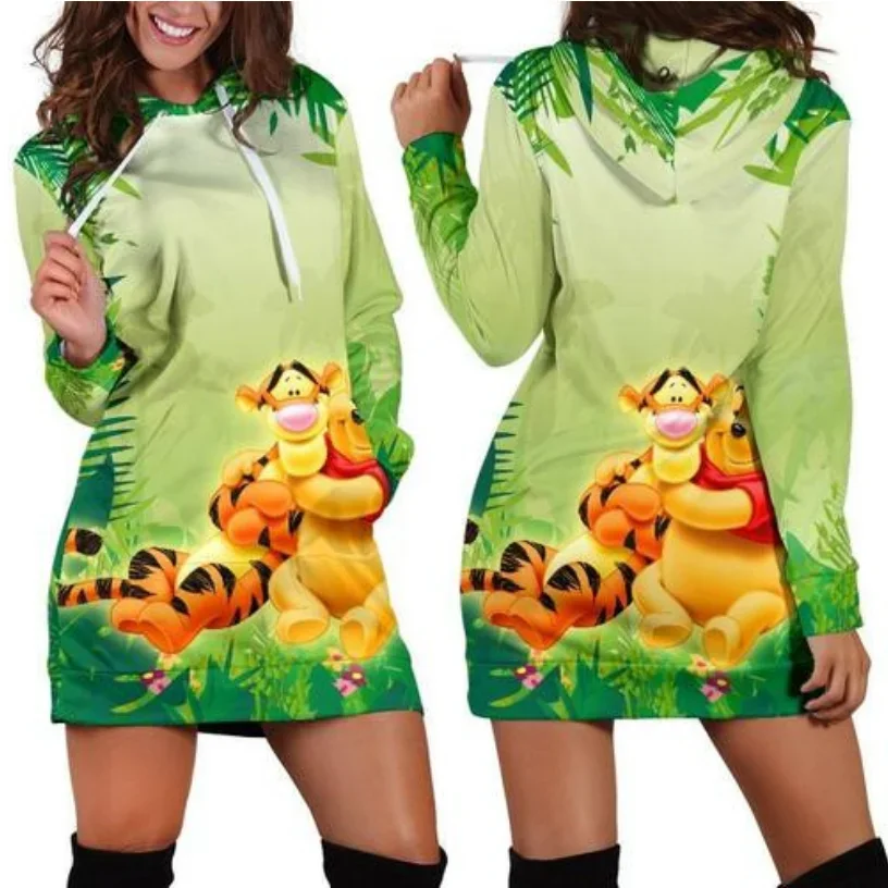 Tigger Winnie The Pooh 3d Hoodie Dress Sweater Dress Sweatshirt Dress disney tigger hoodie dress