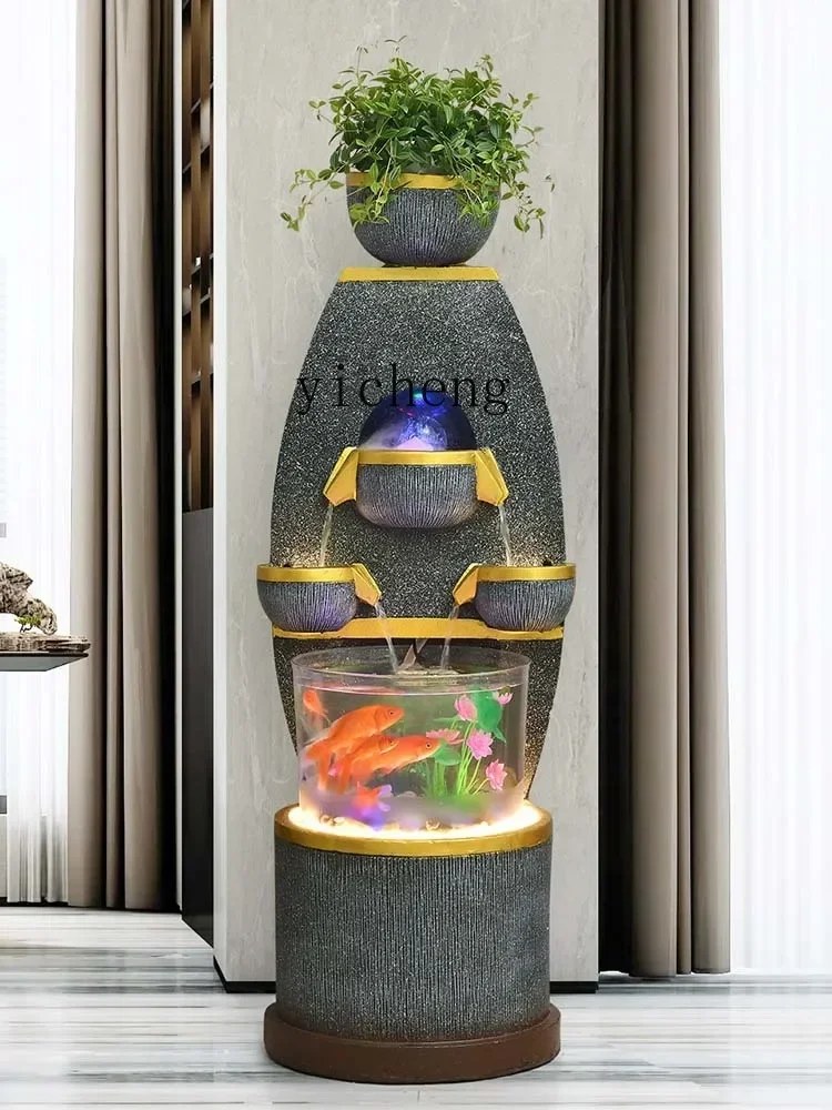 U14 Simple Water Fountain Fish Tank Floor Ornaments Home Decoration Water Landscape Living Room