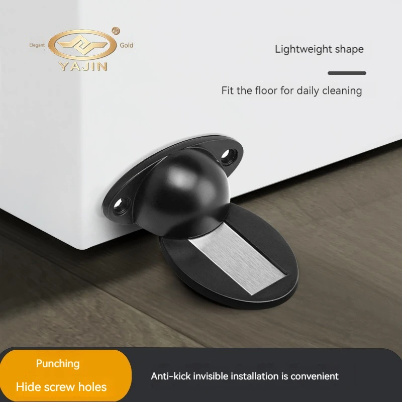 Zinc alloy strong magnetic suction invisible anti-collision fixed door bump strong suction indoor bedroom door suction