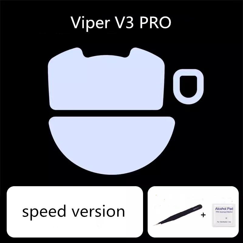 

1 Set Ultraglide Mouse Skates For Razer VIPER V3 PRO Brake Control Speed Silencer Mouse Feet ICE Version Mice Glides PTFE Feet