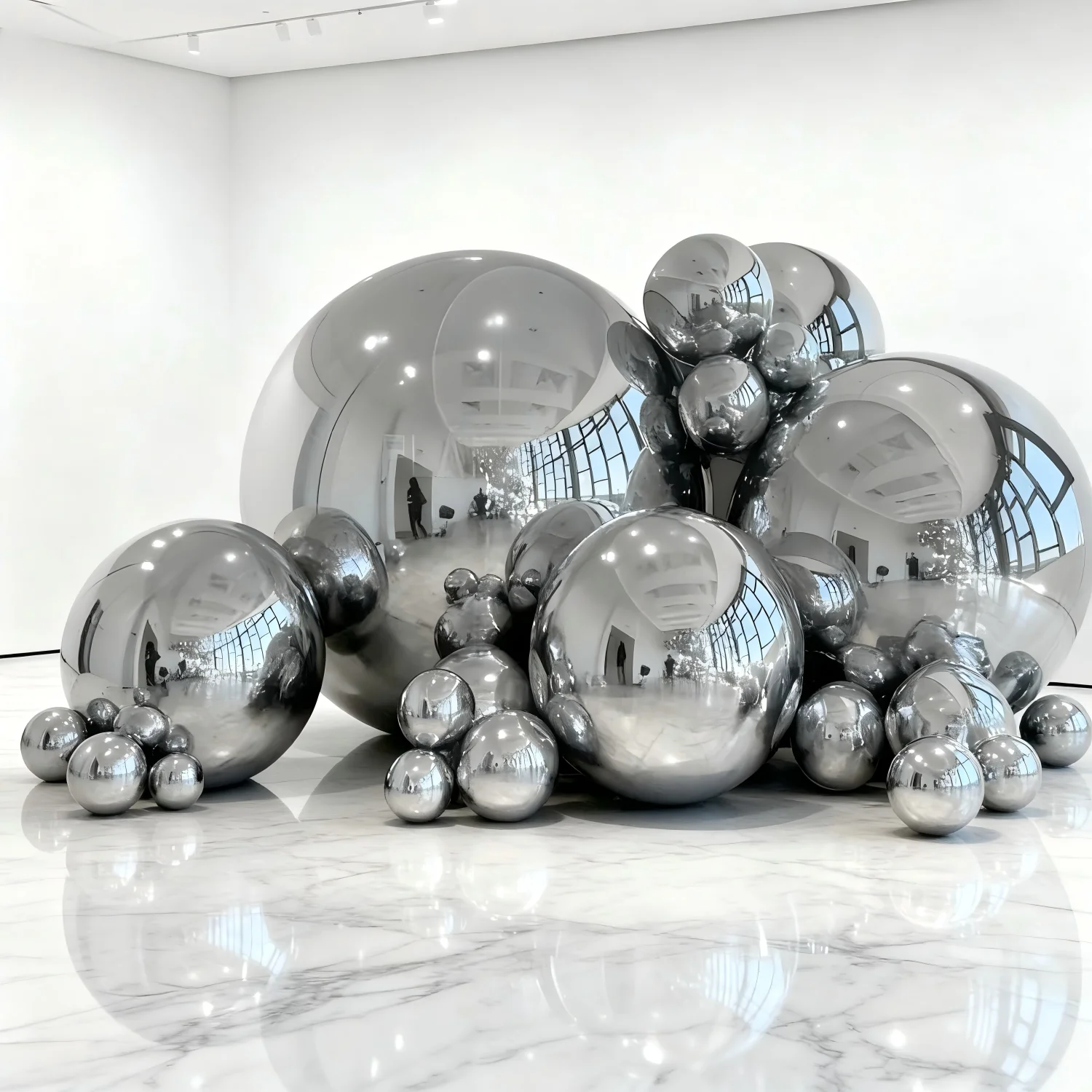 

1 шт. гигантский надувной подвесной зеркальный шар, подходящий для украшения свадебной семейной вечеринки, герметичный блестящий воздушный шар, сценический фон