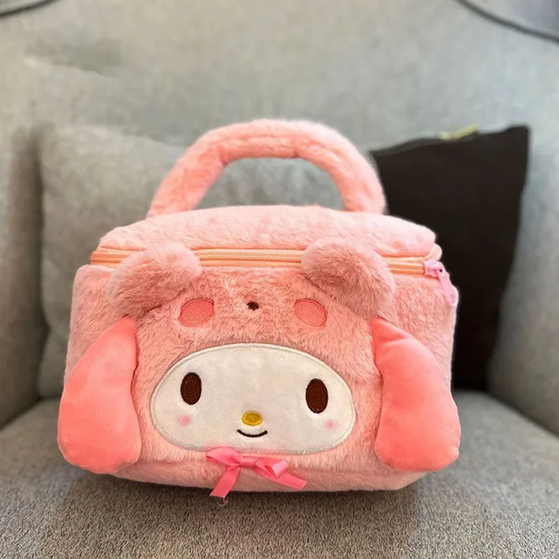 Sanrio Kuromi My Melody Cinnamoroll Pochacco kosmetyczki Kawaii pluszowe słodkie dziewczyna serce zamek błyskawiczny zabawki o dużej pojemności dziewczyny prezenty