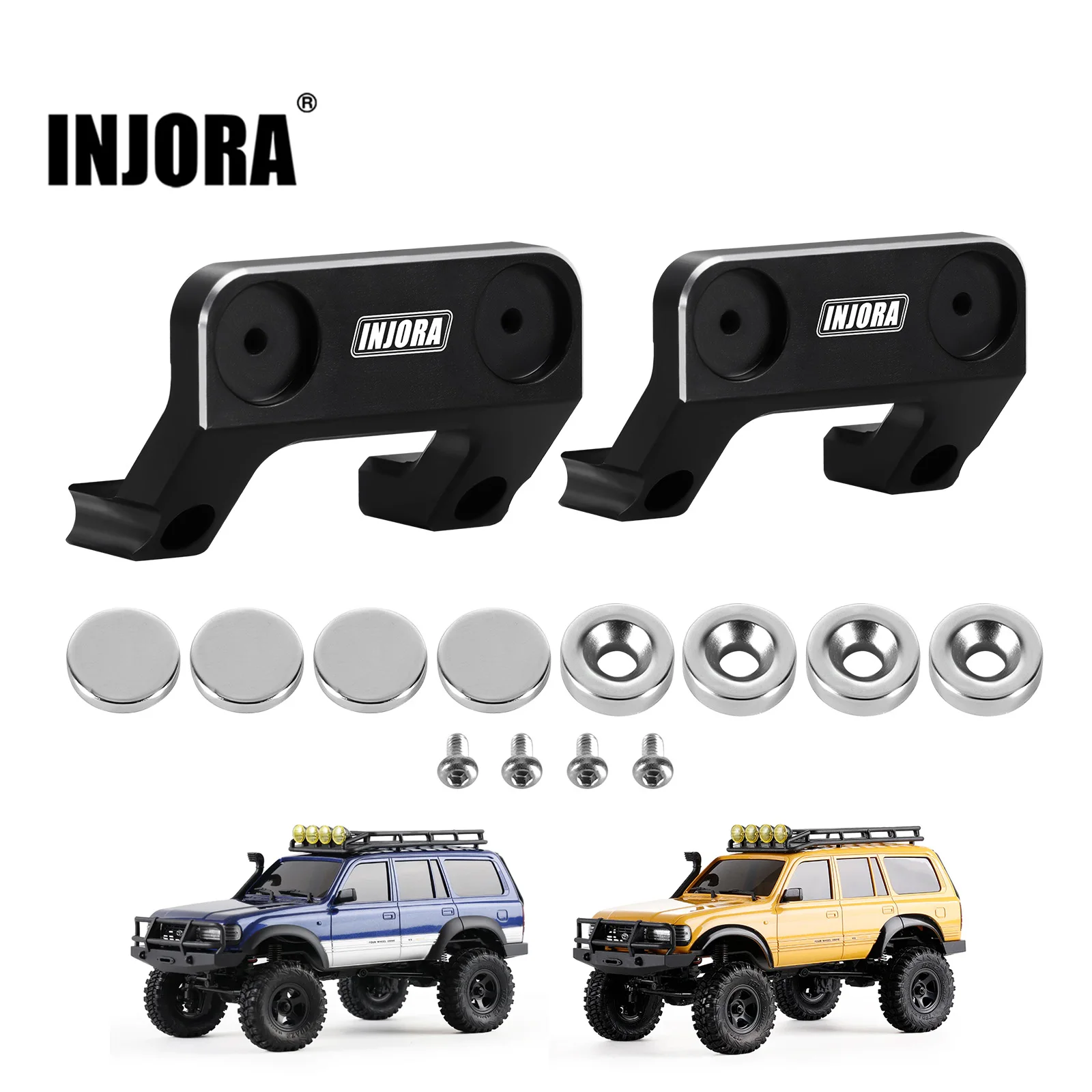 INJORA Magnetic Body Mount Invisible Body Post for 1/18 RC Crawler FMS FCX18 LC80 Upgrade