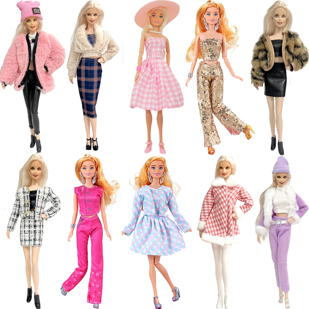 NK Official 1 Set Doll Clothes Outfit Dress Fashion Clothes  Coat Pants Clothing For Barbie Doll Accessories Girl‘s Toy  JJ