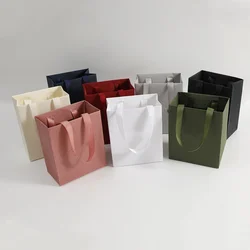 Kraft Paper Cream Tote Bag  Flowers Gift Packaging Bags Wrap Wedding Bouquet Present Shopping Clothing Bag Handbag