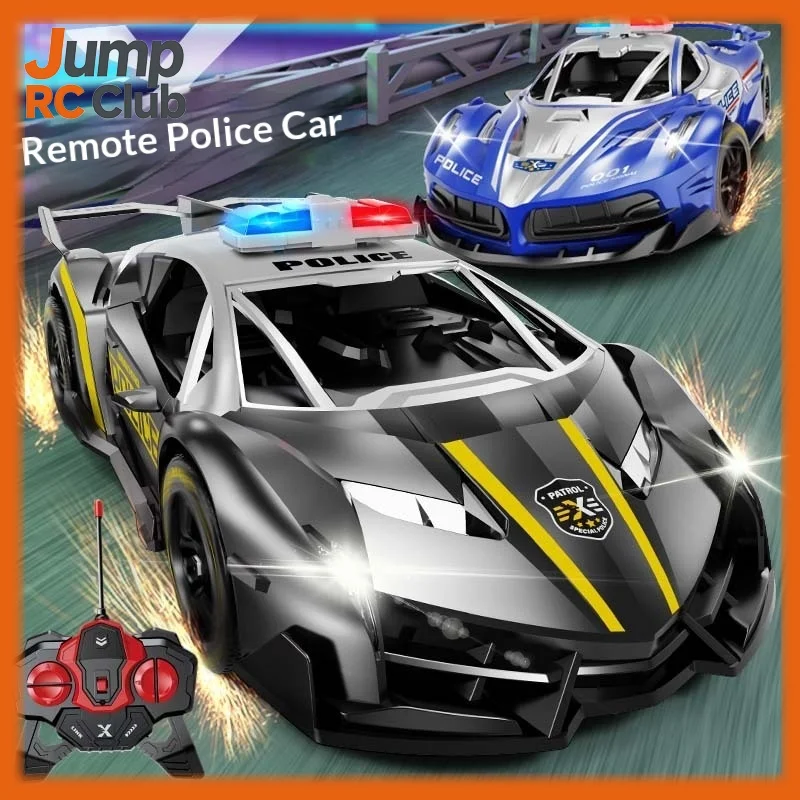 

Радиоуправляемая полицейская машина 1:18, 4 канала, перезаряжаемая, с дистанционным управлением, для дрифта и гонок, с двойной подсветкой, игрушка для мальчиков 6-12 лет, для игр на улице