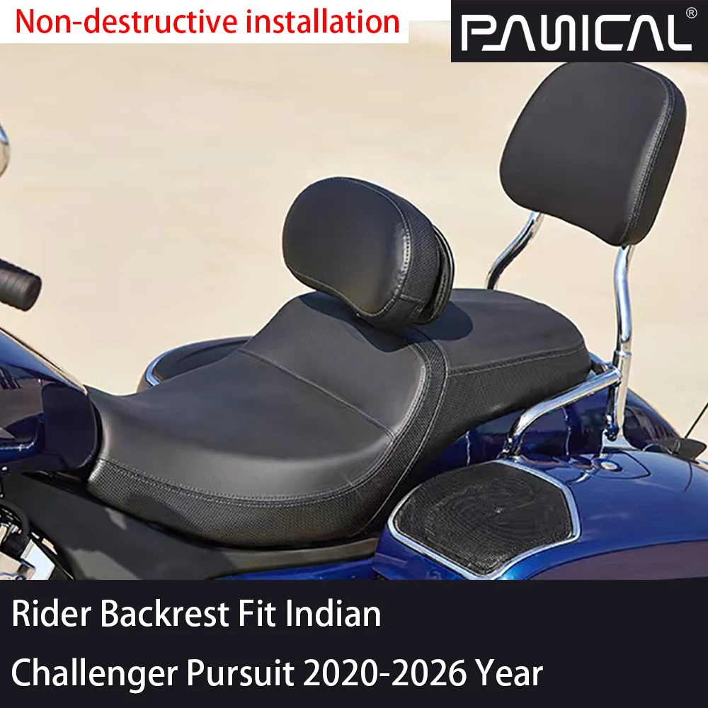 For Indian Challenger Pursuit Elite Dark Horse Limited 2020-2026 Panical Adjustable Removable Driver Rider Backrest Sissy Bar