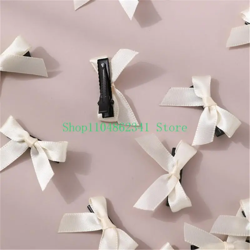 5asd 15Pcs Mini Bow Hair Clip Ribbon Hair Bow Non Slip Hairpins Accessories