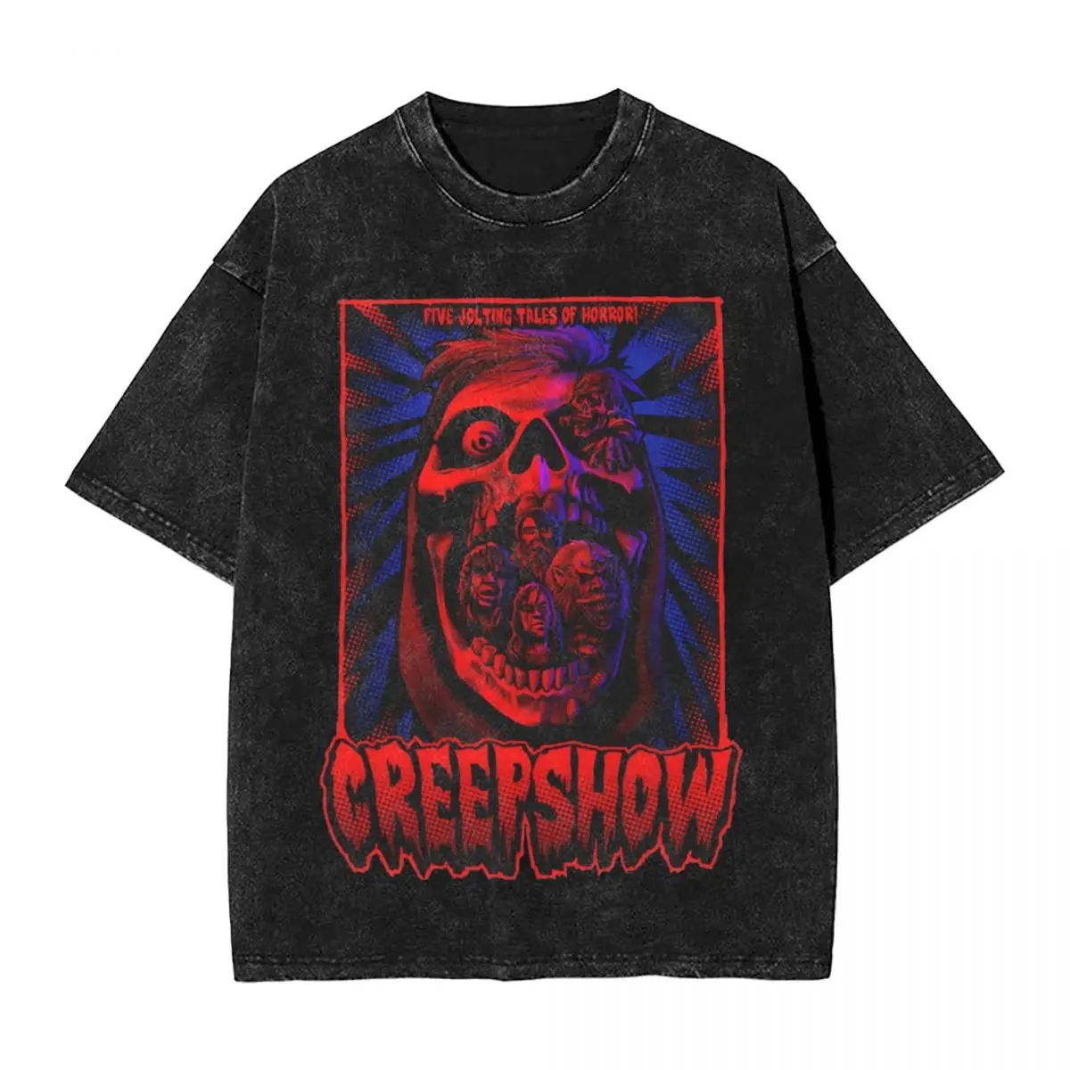 Horror MovieT Shirts Hip Hop Washed Short Sleeve Oversize T-Shirts Creepshow for Men Women Tops Streetwear Printed Tee Shirt