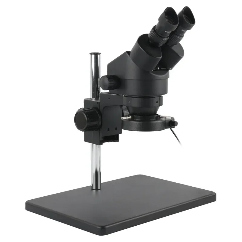 Microscópio Binocular Estéreo de Laboratório Industrial Zoom Contínuo 7x 45x com Ocular Led Wf10x para Solda Pcb de Telefone