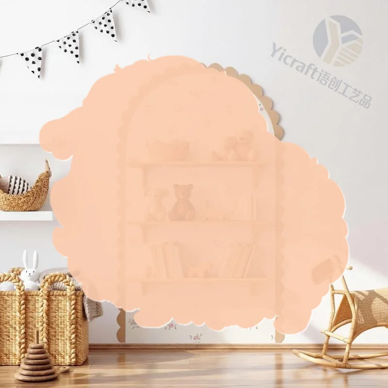 Wood Wall Arch Decor DIY Unfinished Wooden Frame Scalloped Crafts Trim Accent Furniture Molding Kids Room Nursery Decals