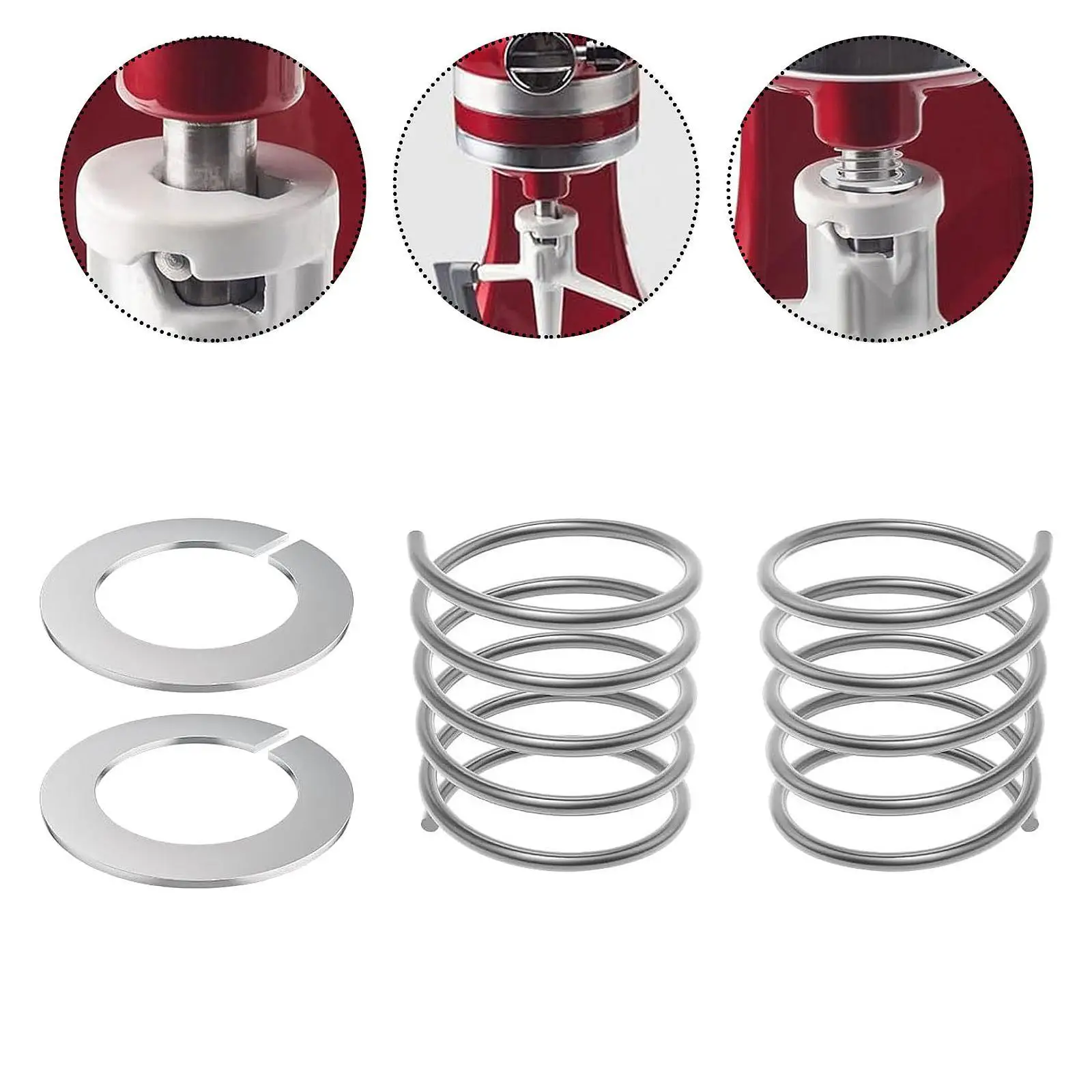 3.5쿼트에서 7쿼트 믹서에 설치가 용이한 스프링 및 와셔 4개