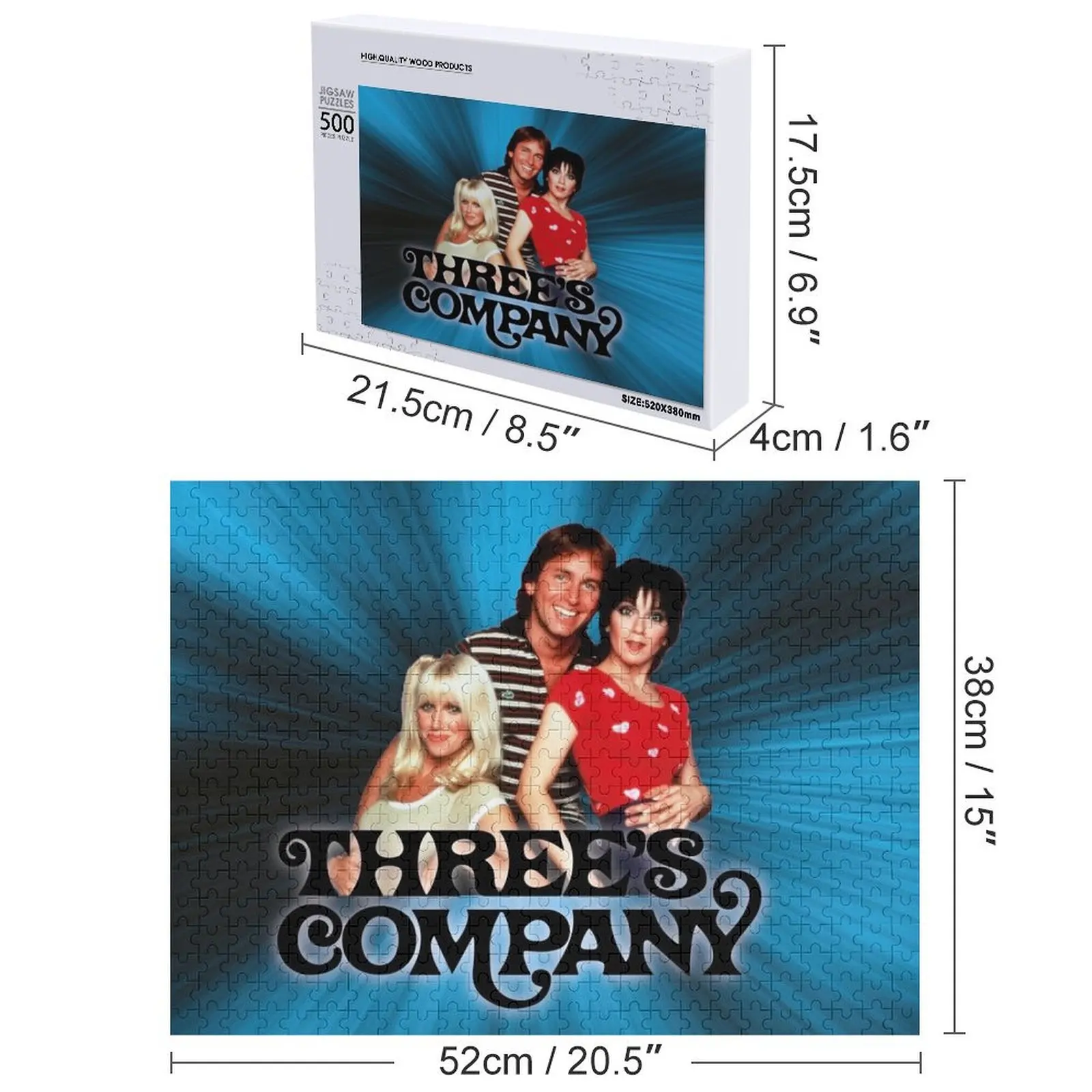 Three's Company Jigsaw Puzzle اسم مخصص تركيبات خشبية خشبية للأطفال #4