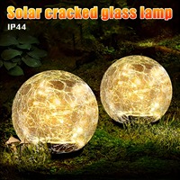 Solar Crack Glass Lamp LED Waterproof Garden Ground Landscape Light Warm White/RGB for Outdoor Pathway/Lawn/Yard Decorations