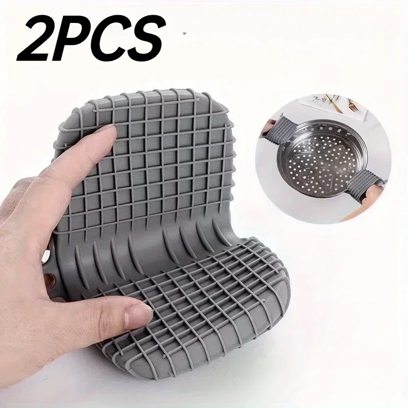 2Piece Silicone Pot Handle Covers Non-Slip Thickened Anti-Scald Hand Clips Kitchen Cookware Heat Resistant Grip Protector
