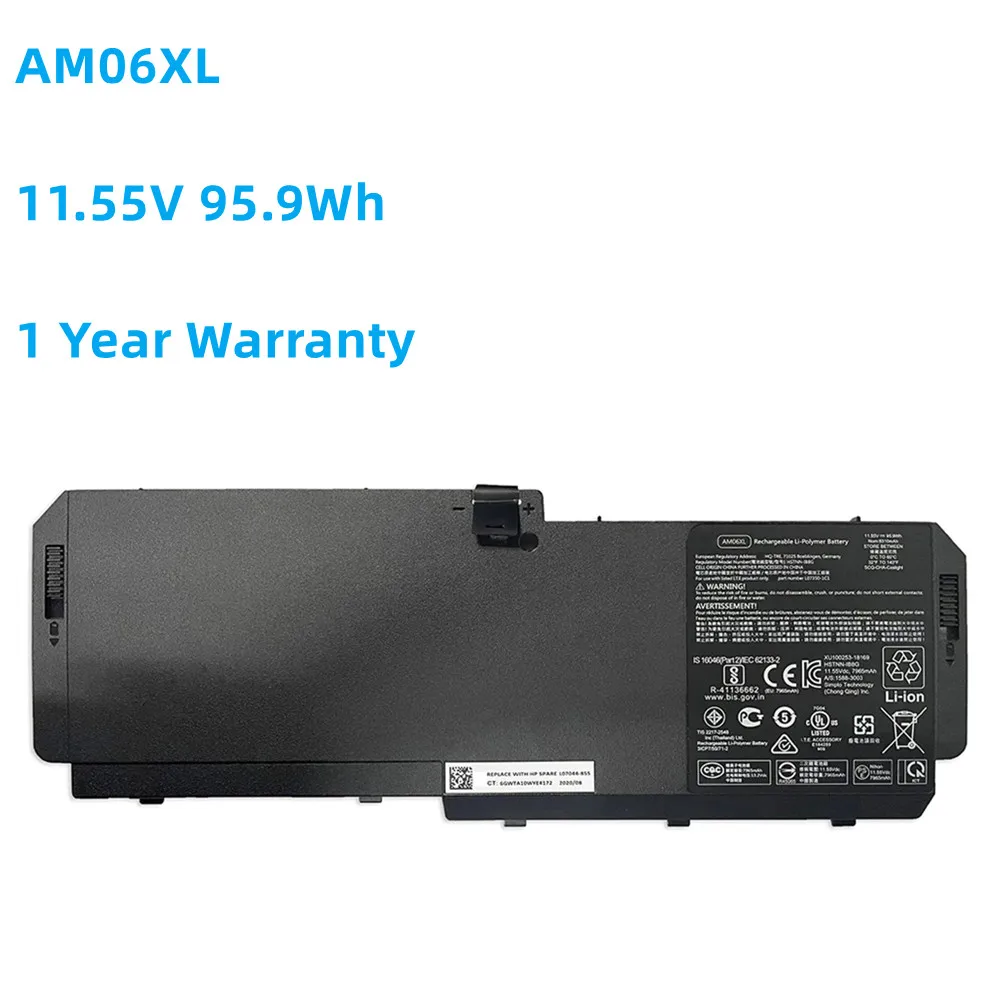 

New AM06XL AM06095XL HSTNN-IB8G 11.55V 95.9Wh/8310mAh Laptop Battery For HP ZBook17G5 ZBook17G6 Series Tablet