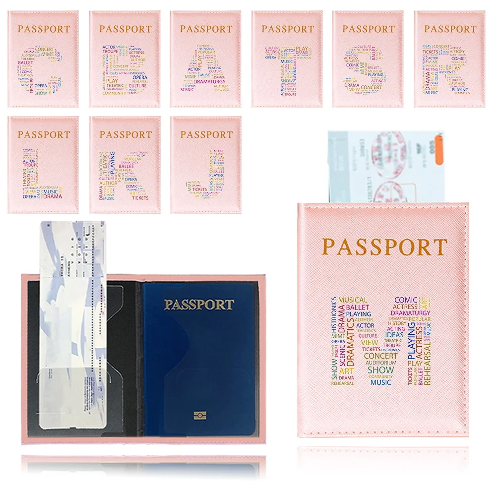 

Waterproof Passport Cover RFID Blocking Travel Document Organizer Wallet Case Text Series Credit Card Passport Storage Bag