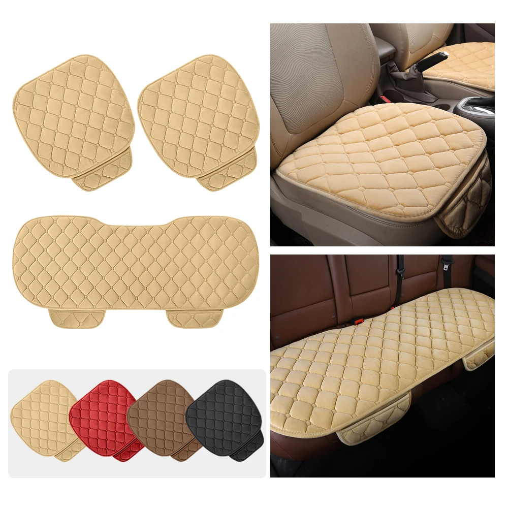 

1/3PCS Winter Warm Car Seat Cover Cushion Universal Auto Soft Seats Cushions Anti-slip Car Chair Covers Protector Accessories