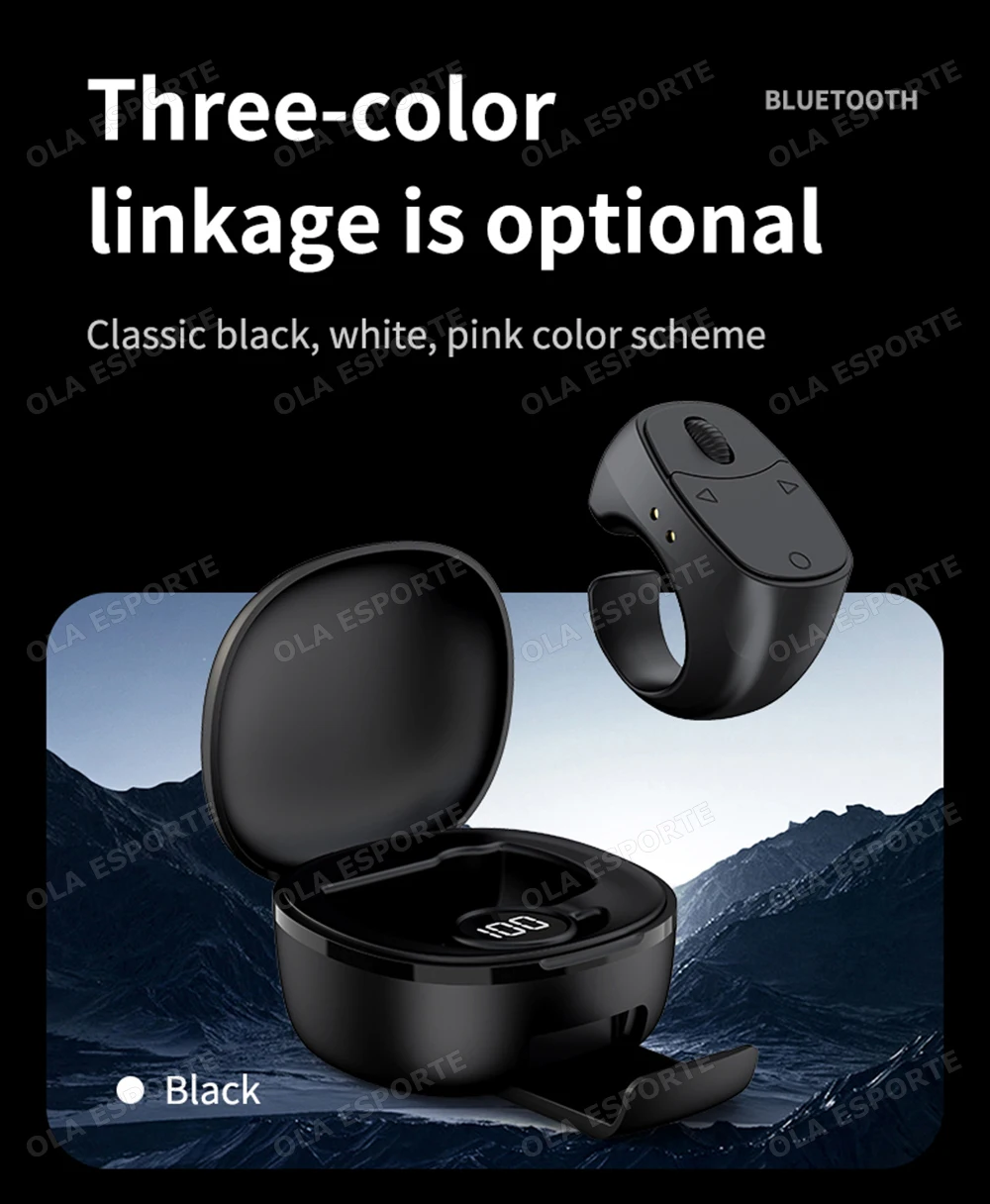 Fernbedienung Kabelloser Bluetooth-Rollring für Fingerspitzen, tragbare mobile Maus, Video-Automatik-Seitenwechsler, Browsing-Ring R12 – Detail 16