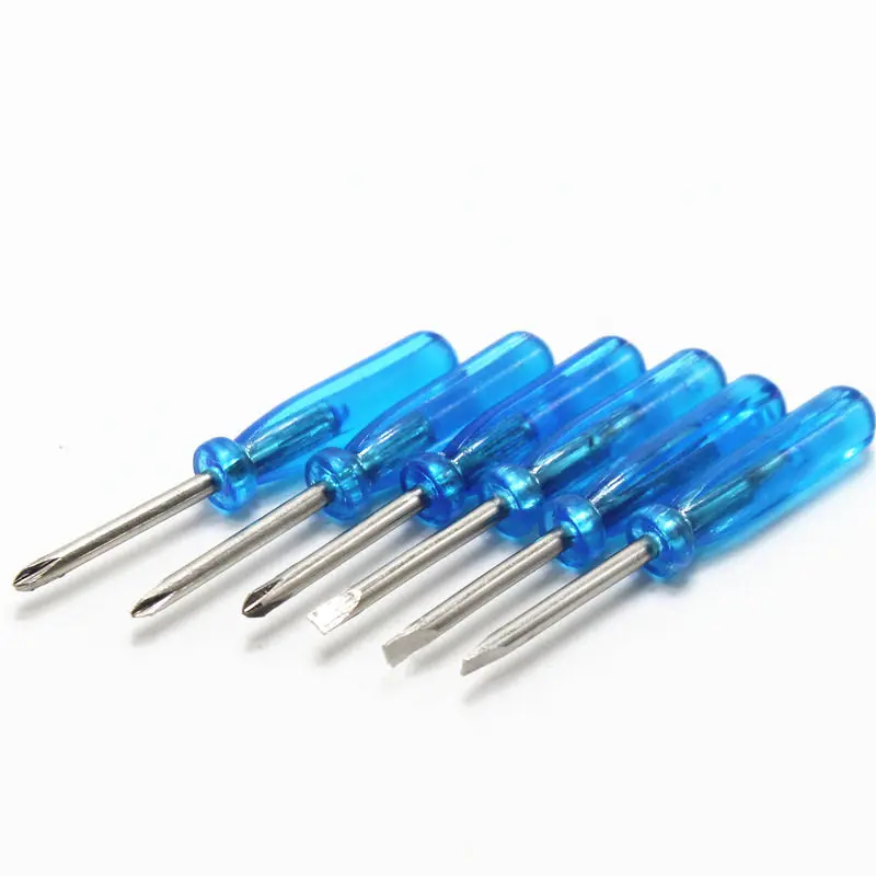 1-5Pcs Blue Mini Screwdriver 1.5/1.6/2/3mm Cross/Horizontal Head Screwdriver For Exercising Hands-on Ability Small Repair Tool
