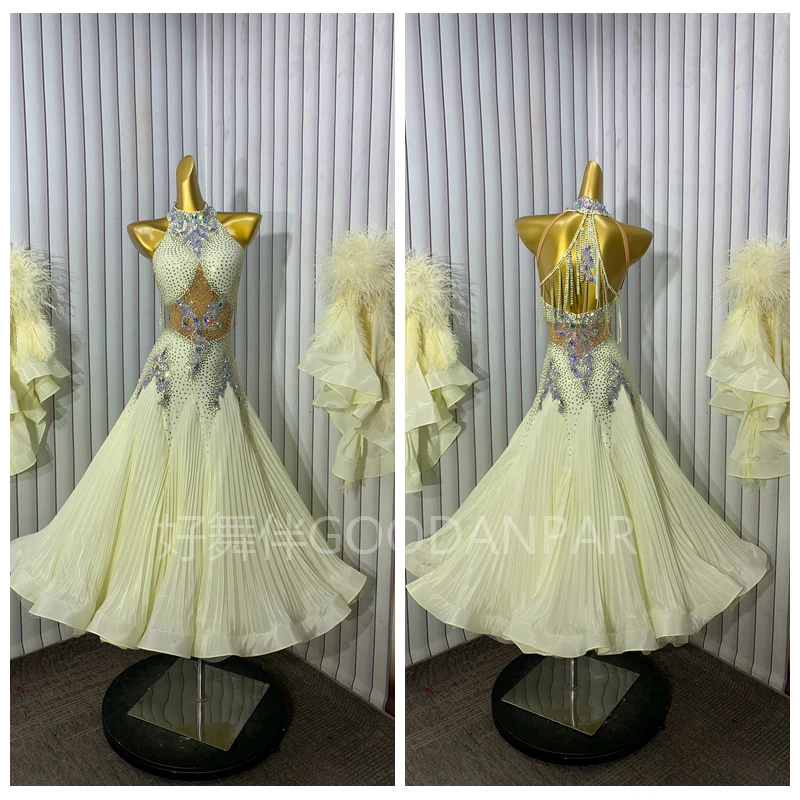 

ballroom dance dress Modern dress Waltz Tango Ballroom Dance costumes standard dance dress with ostrich Fethers