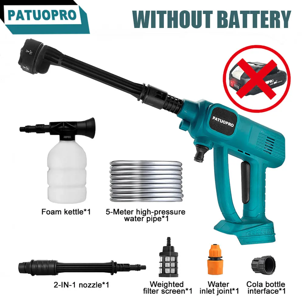 Cordless Electric Cleaning Gun With 6In1 Spray Nozzle High Pressure Cleaning Garden Spray Gun For Makita 18V Battery(No Battery)