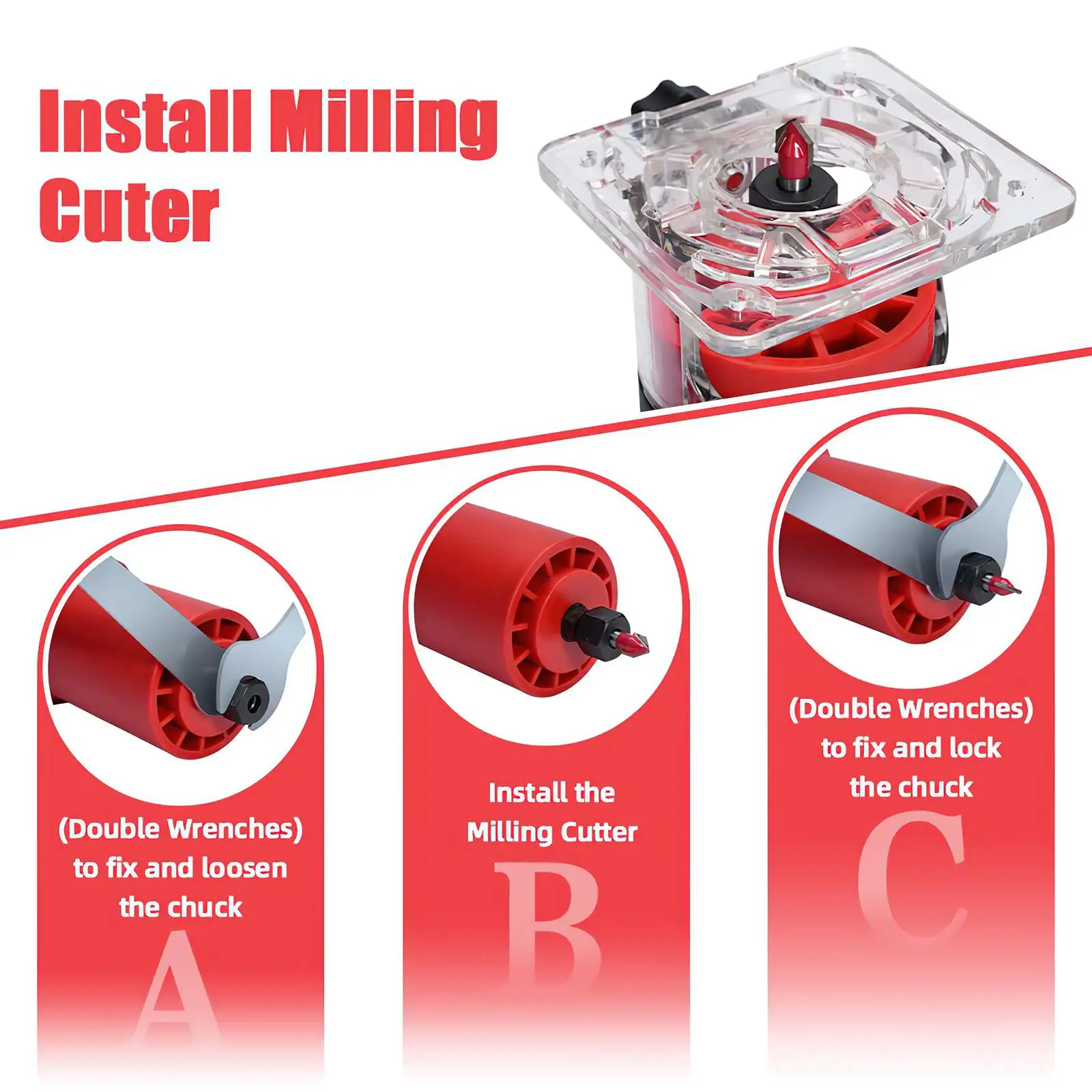 650 واط الكهربائية جهاز توجيه الخشب الكهربائية المتقلب النجارة طحن النقش الشق التشذيب آلة نحت راوتر أداة 32000 دورة في الدقيقة #3