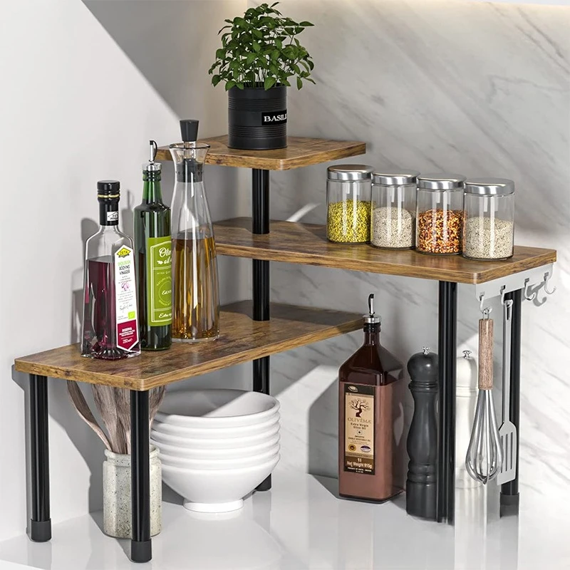 Kitchen countertop corner desktop multi-layer rack bathroom wall corner storage rack three-dimensional space saving