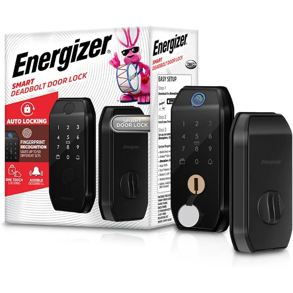 Smart Door Lock, Deadbolt with Keyless Fingerprint Entry, App Control, Anti-Peep Passcode Touchscreen, 2 Key Fobs & 2 Keys, Hol
