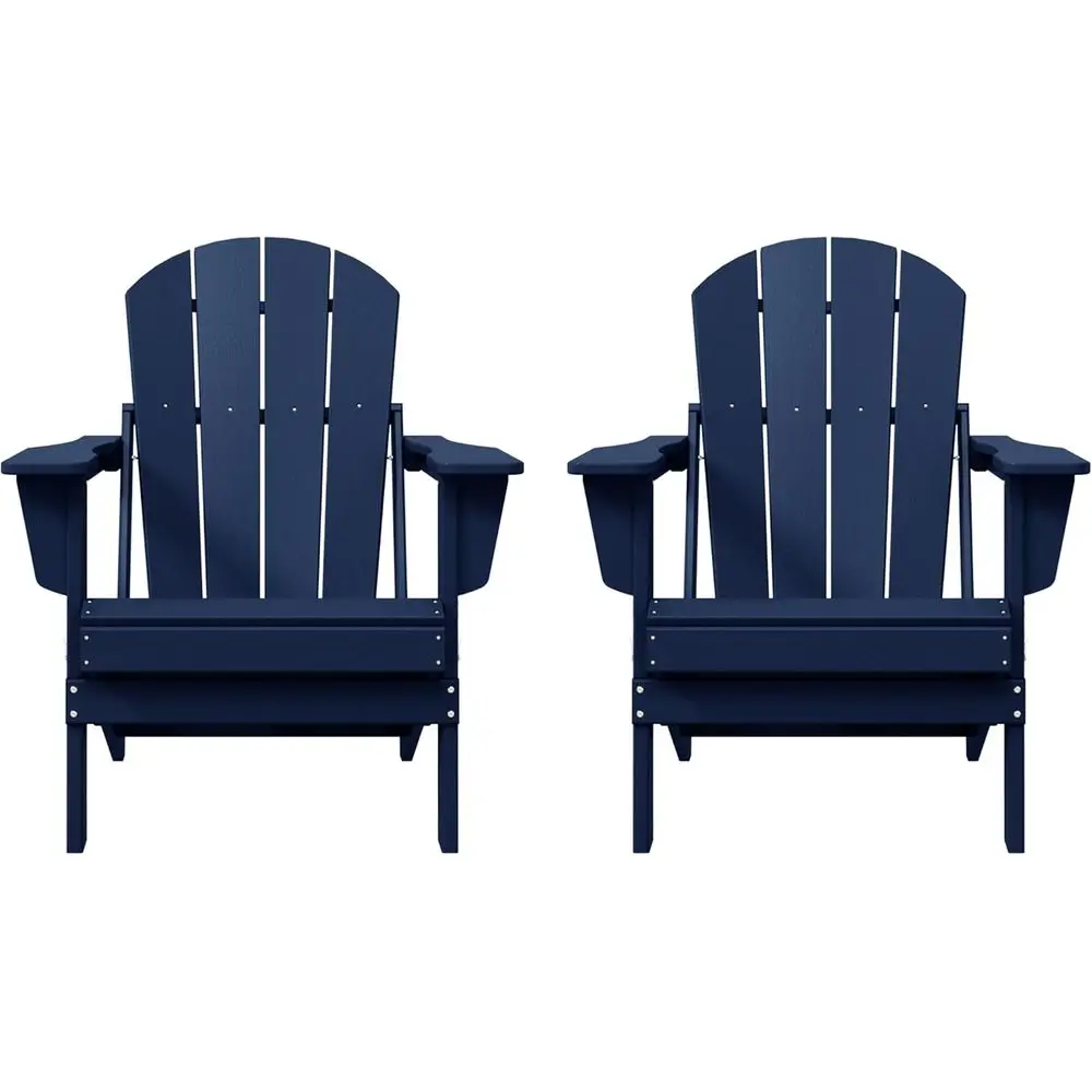 

Набор темно-синих стульев Adirondack из ПЭВП из 2 шт. для сидений на открытом воздухе, лужайке и сада