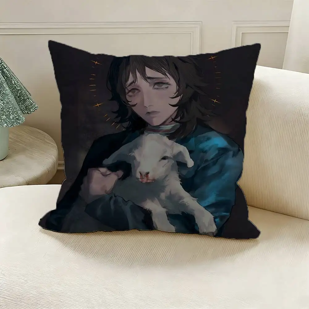 M-Mouthwashing Anya Polyester Printed Pillow Cover Square 30 35 40 45 50 55 cm Soft for Sofa Bed Car Home Decor